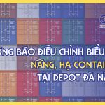 Thông báo điều chỉnh biểu phí nâng, hạ Container tại Depot Đà Nẵng